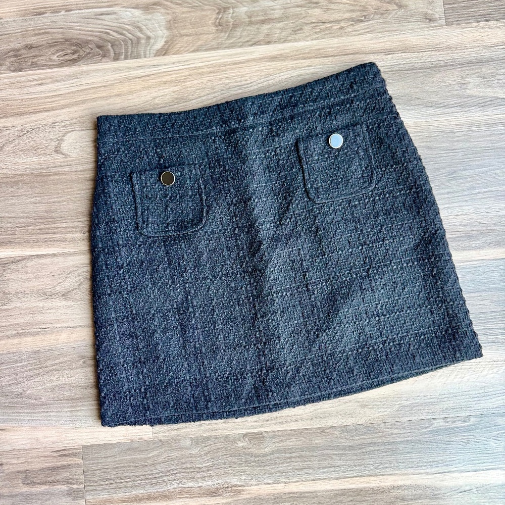 Parisian Classic US 12 Mini Skirt‎ Tweed Tailored Patch Pocket Workwear Skirt - Picture 2 of 8